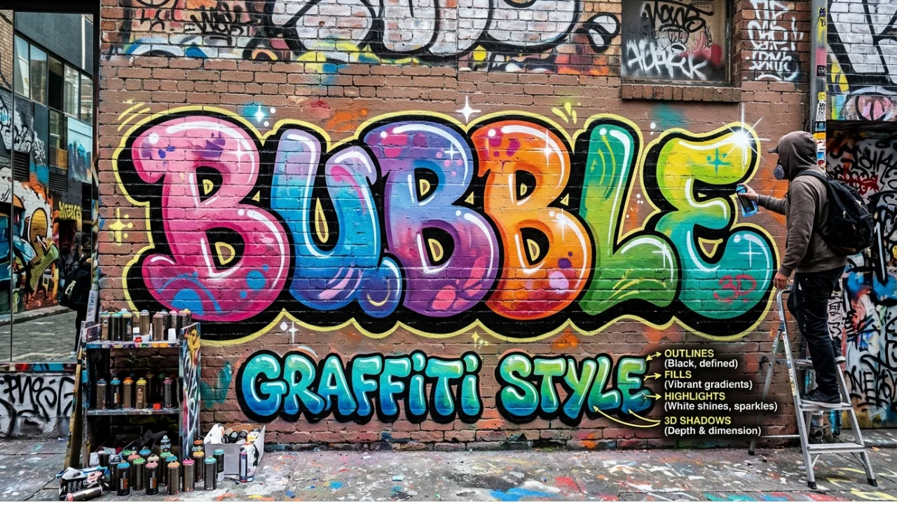 Bubble Graffiti Letters Guide Easy Steps, Styles Tips for Beginners