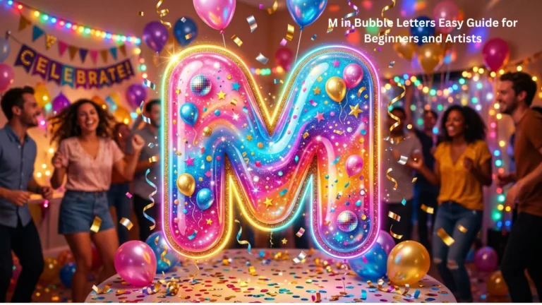 M in Bubble Letters Easy Guide for Beginners and Artists