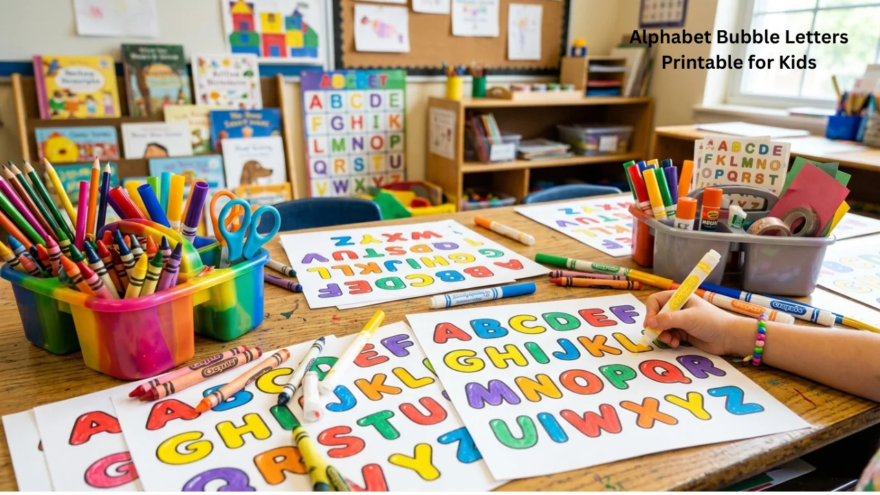 Alphabet Bubble Letters Printable for Kids, Crafts, and Learning