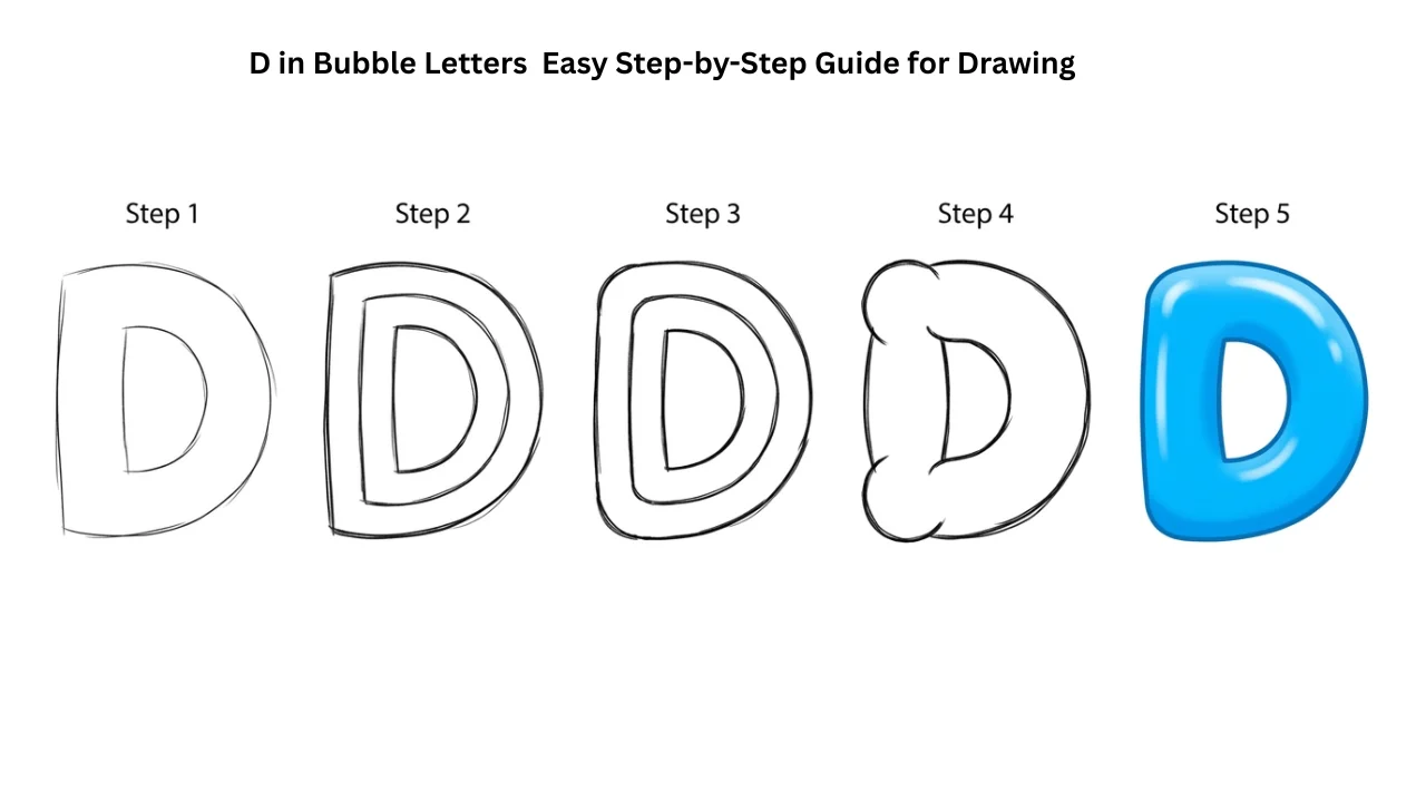 D in Bubble Letters Easy Step-by-Step Guide for Drawing