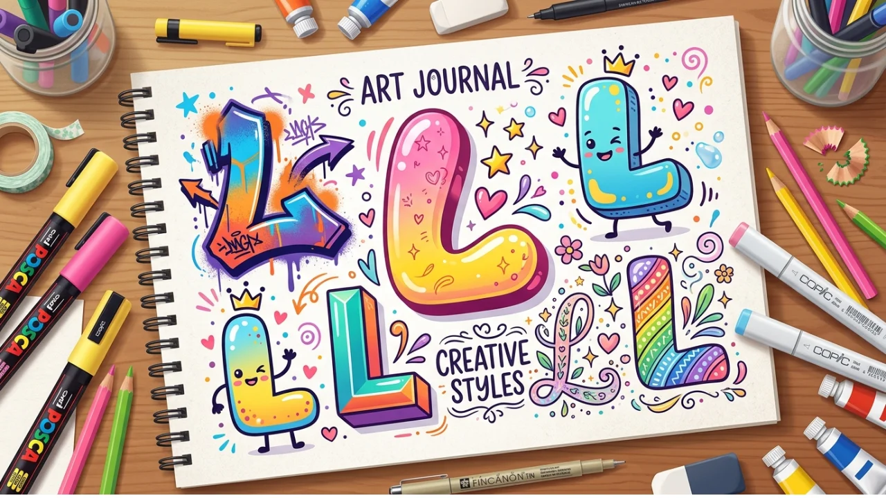 L in Bubble Letters Easy Drawing Guide Styles and Creative Ideas
