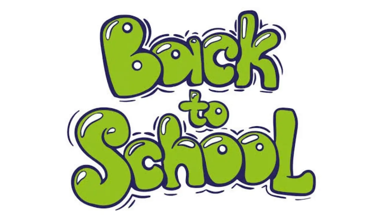 back to school in bubble letters
