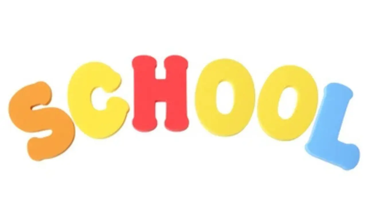 school in bubble letters