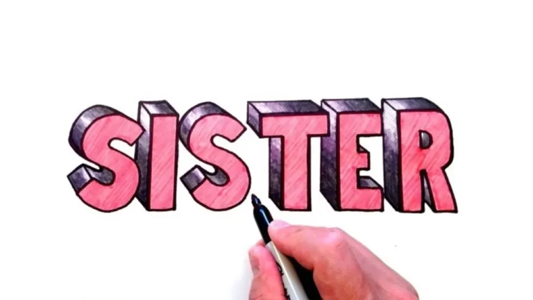 sister in bubble letters