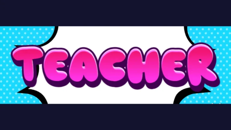 teacher in bubble letters